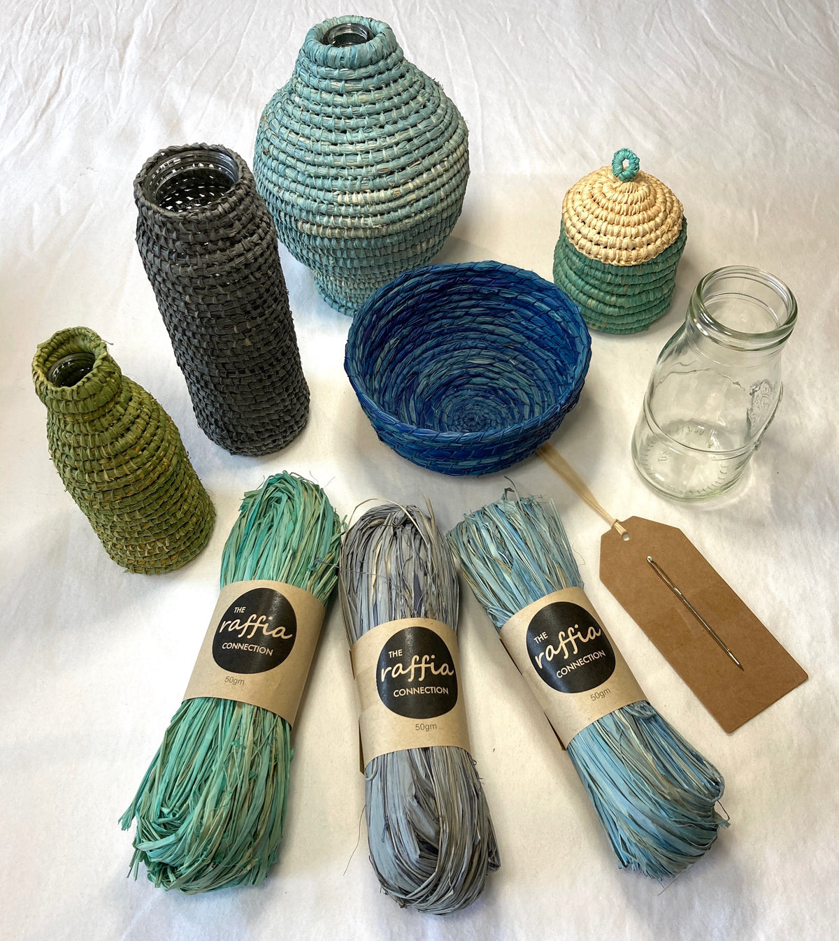 Raffia Bottle Kit & Online Course 2 COOL
