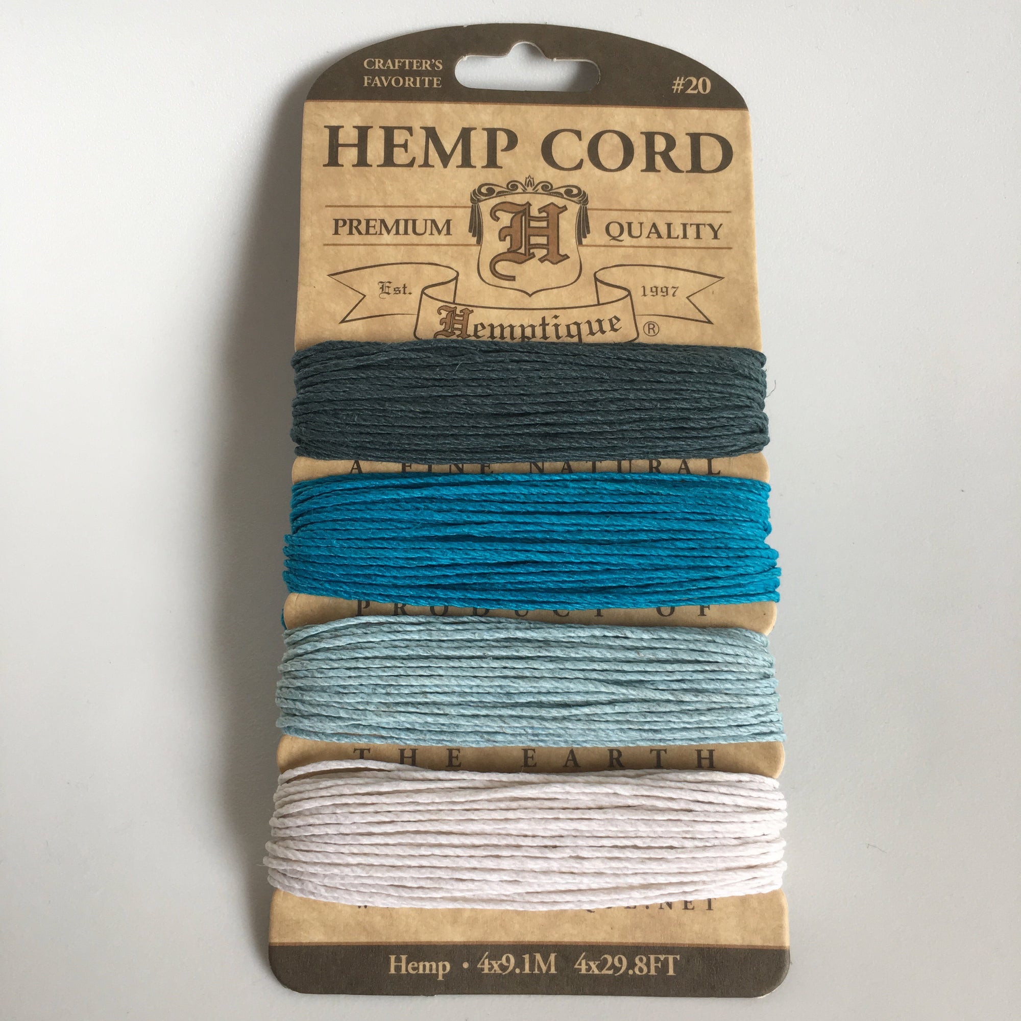 Hemp Cord Card - Aquamarine