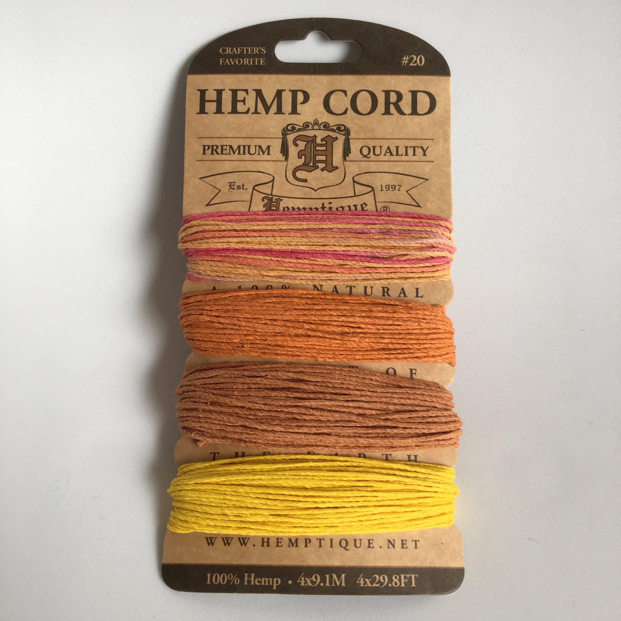 Hemp Cord Card - Sun Glow