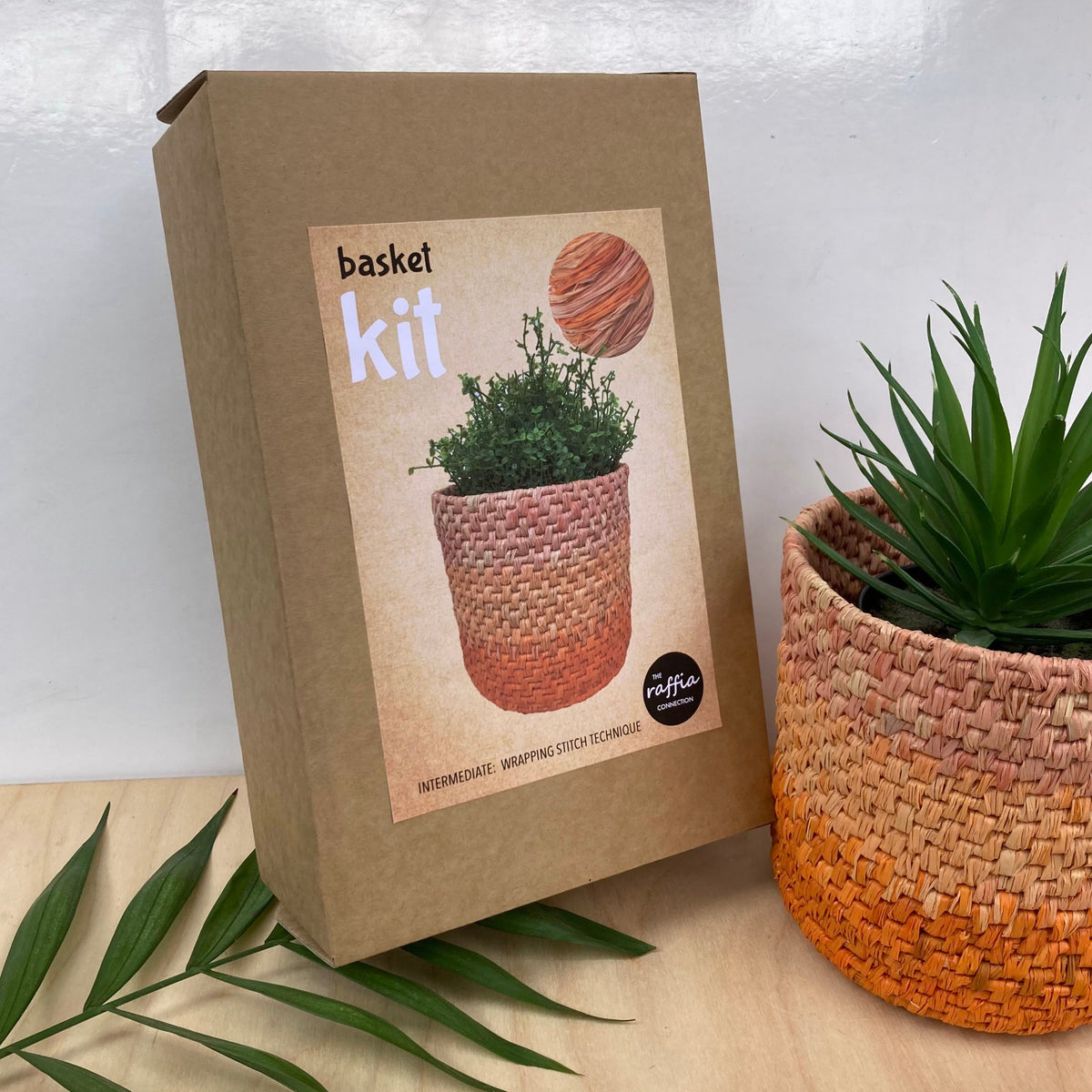 Raffia Basket Kit - Ombré Tangerine