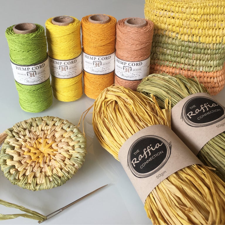 Raffia 50g - Wattle (Hand-dyed)