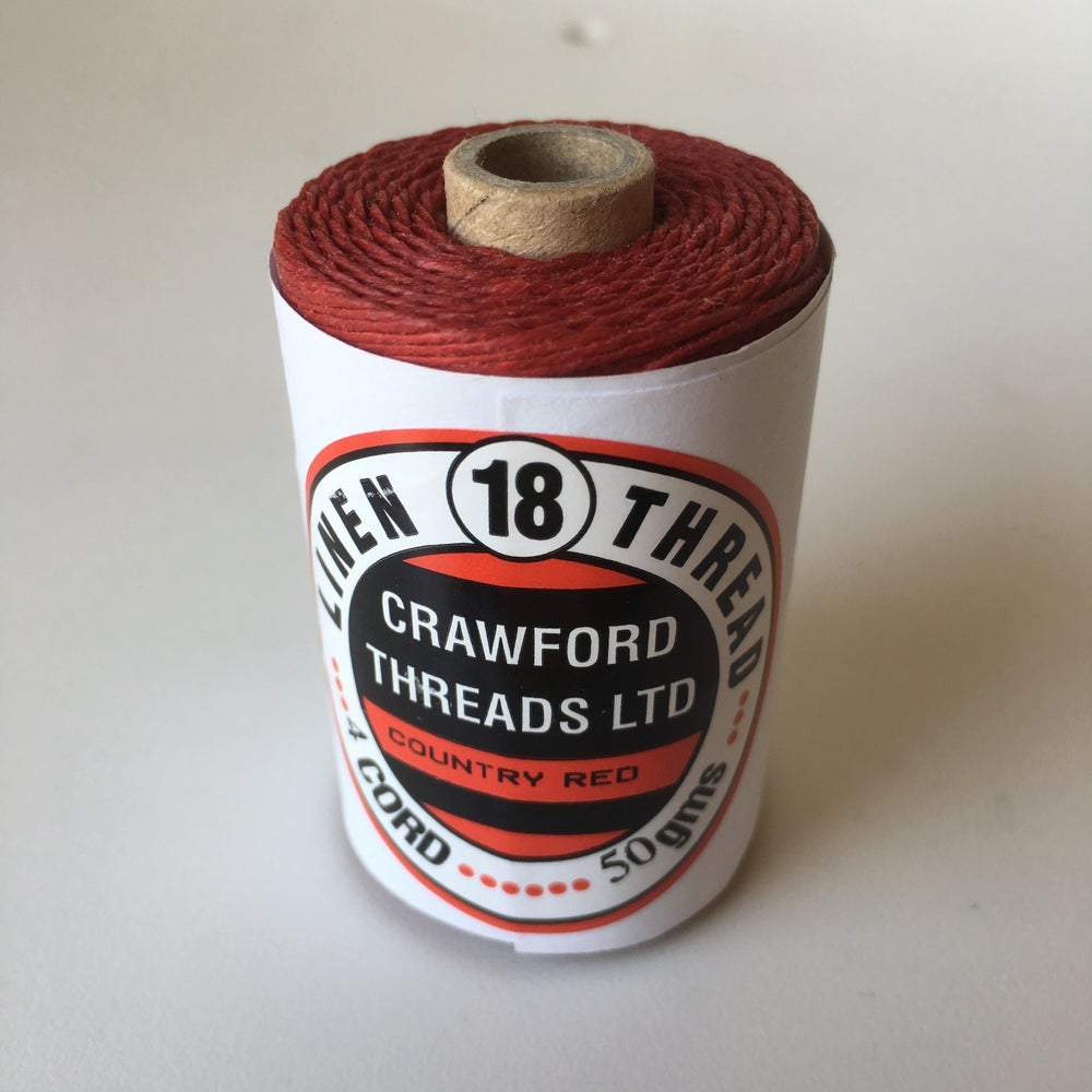 Waxed Linen Thread - Country Red 100m