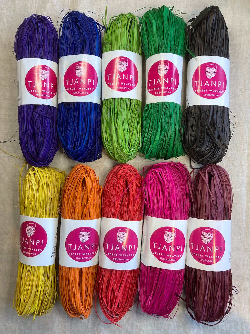 Tjanpi Raffia 25g Box of 10 Colours