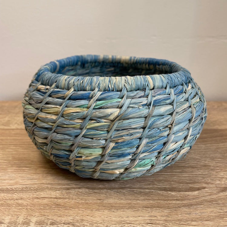 Raffia Bowl – Blue Heaven