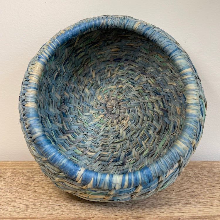 Raffia Bowl – Blue Heaven