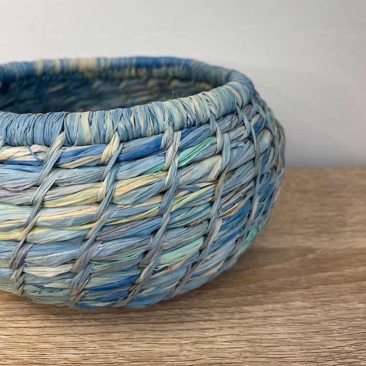 Raffia Bowl – Blue Heaven