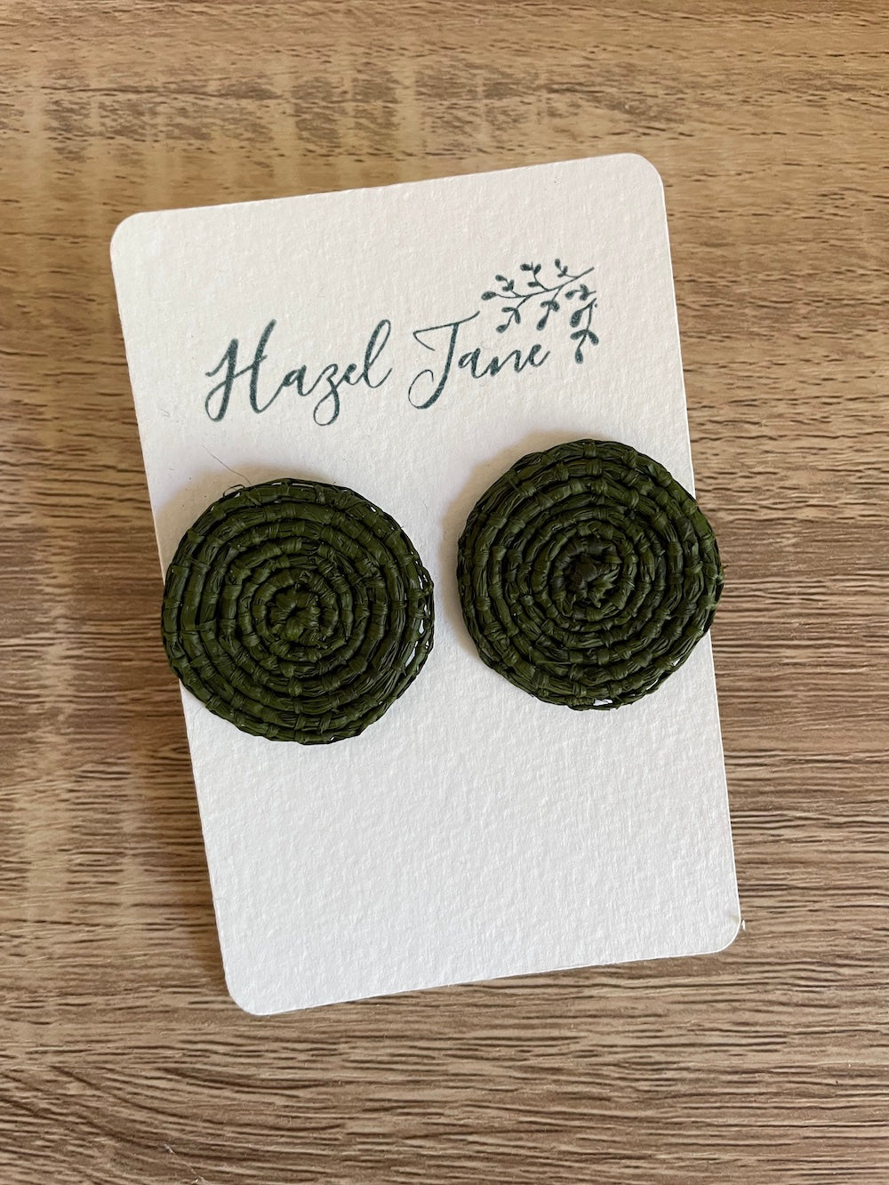Earrings - Forest Green studs