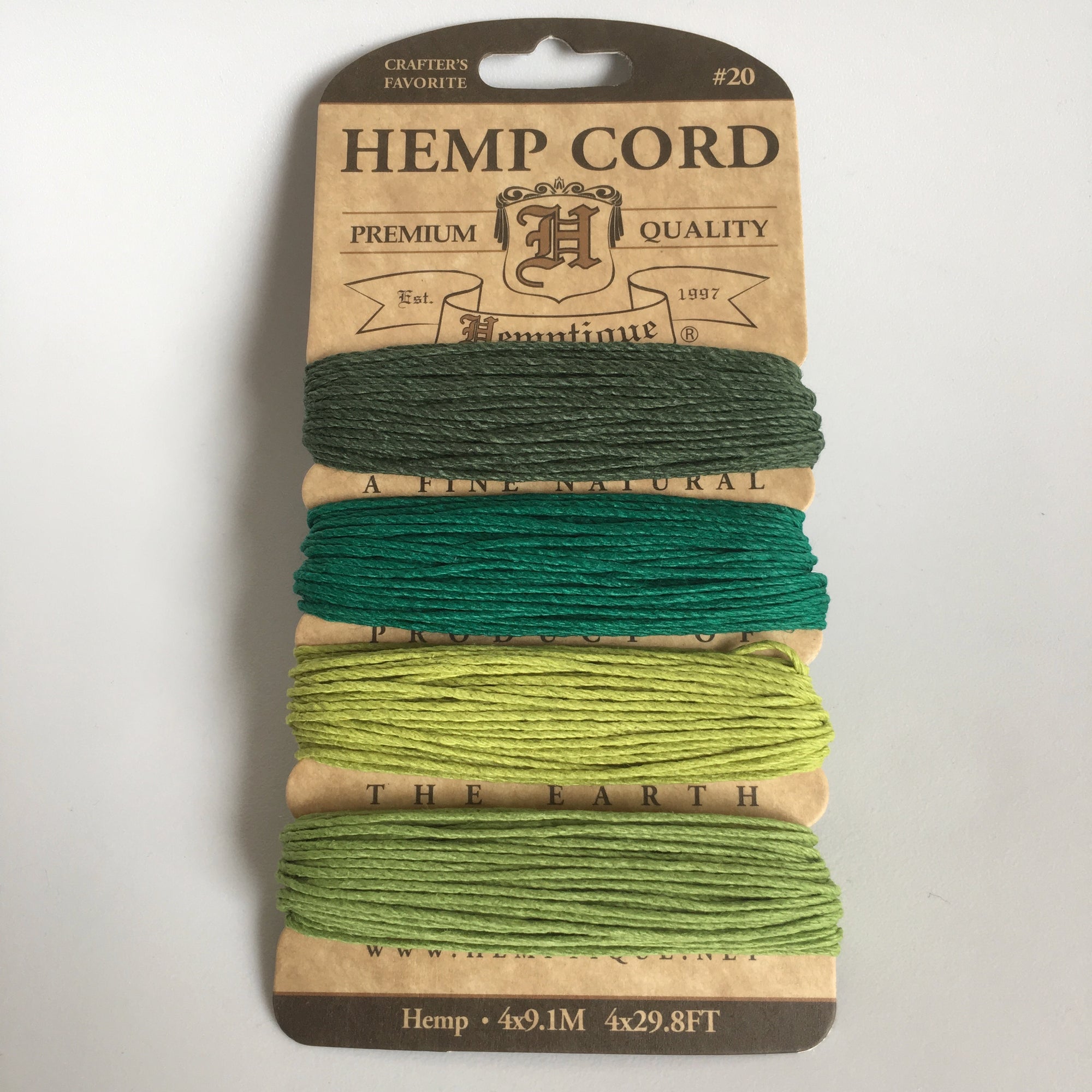 Hemp Cord Card - Emerald