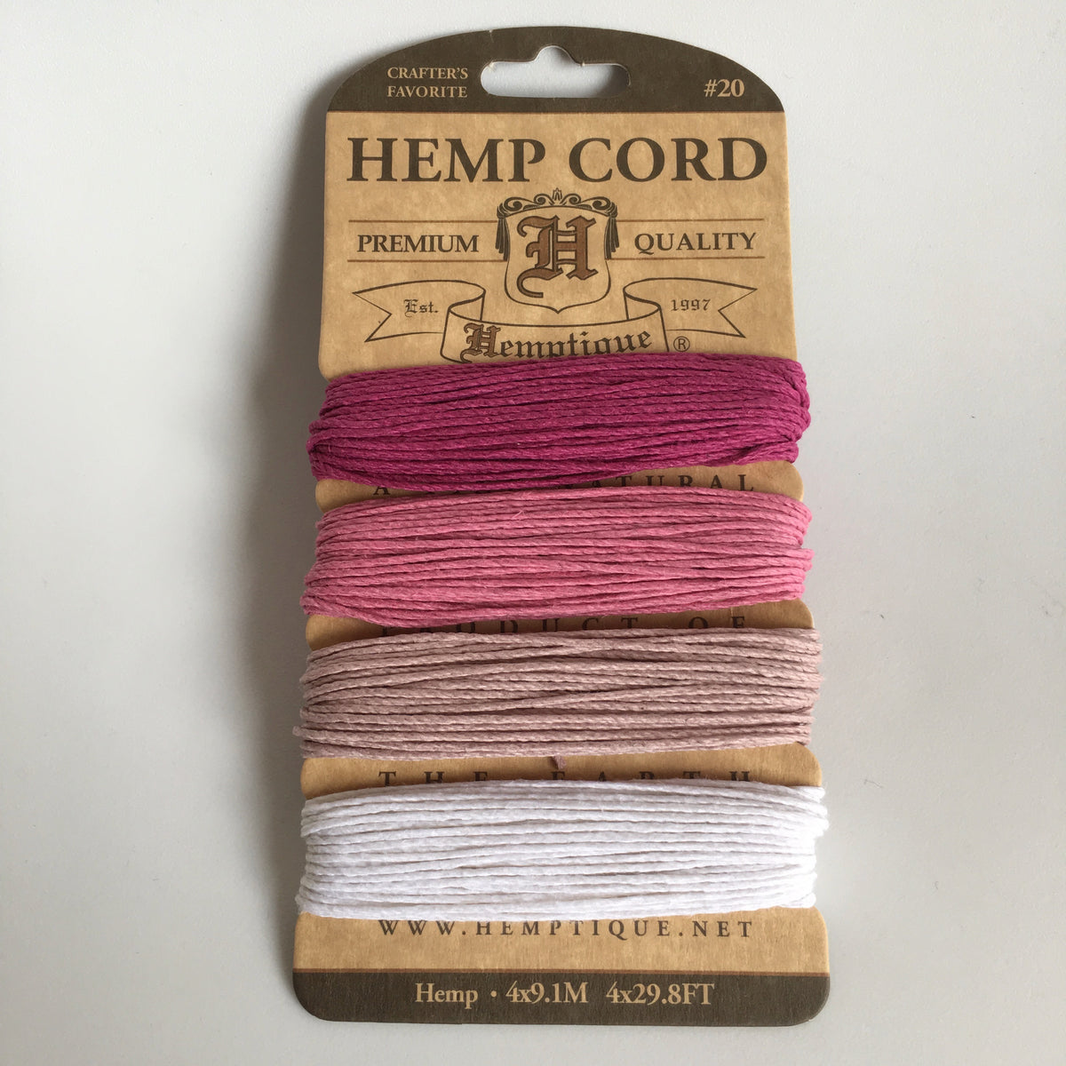 Hemp Cord Card - Ruby