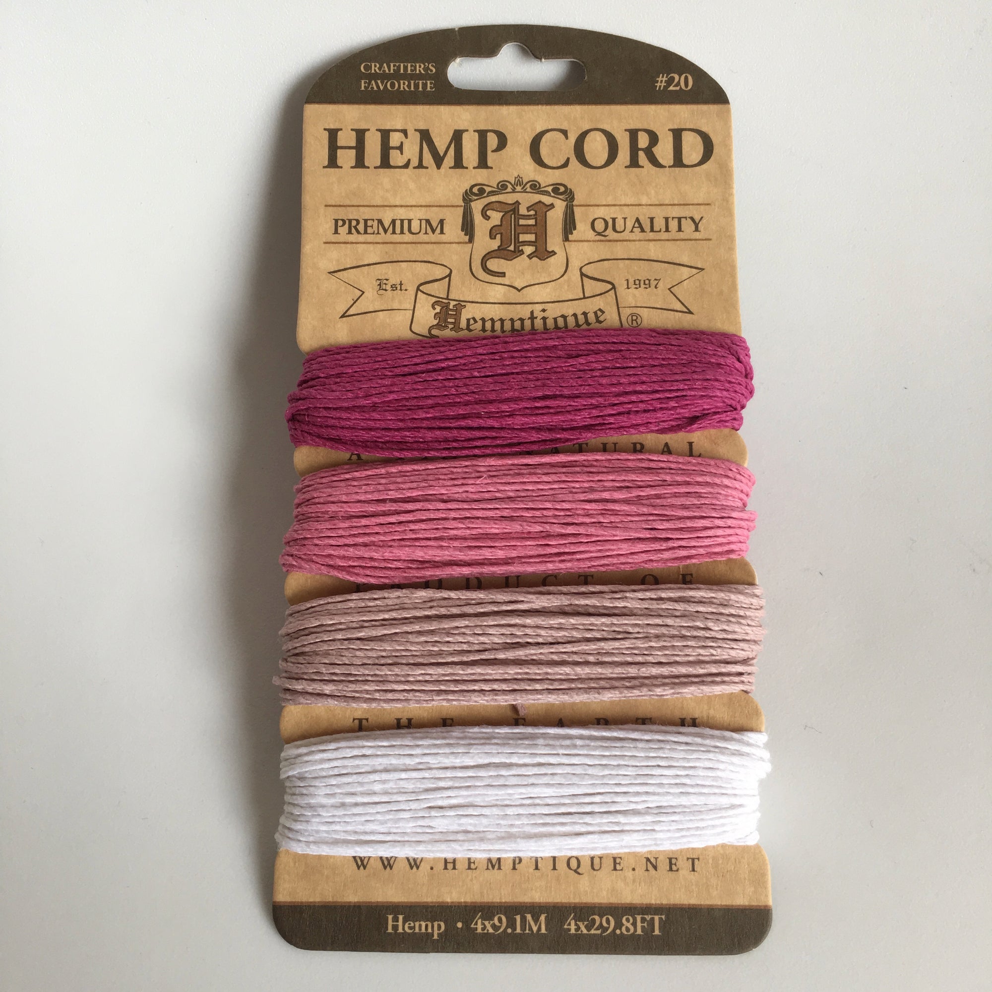 Hemp Cord Card - Ruby