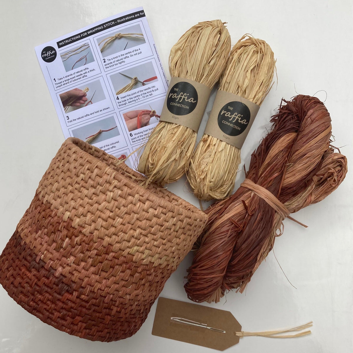 Raffia Basket Kit - Ombré Chestnut