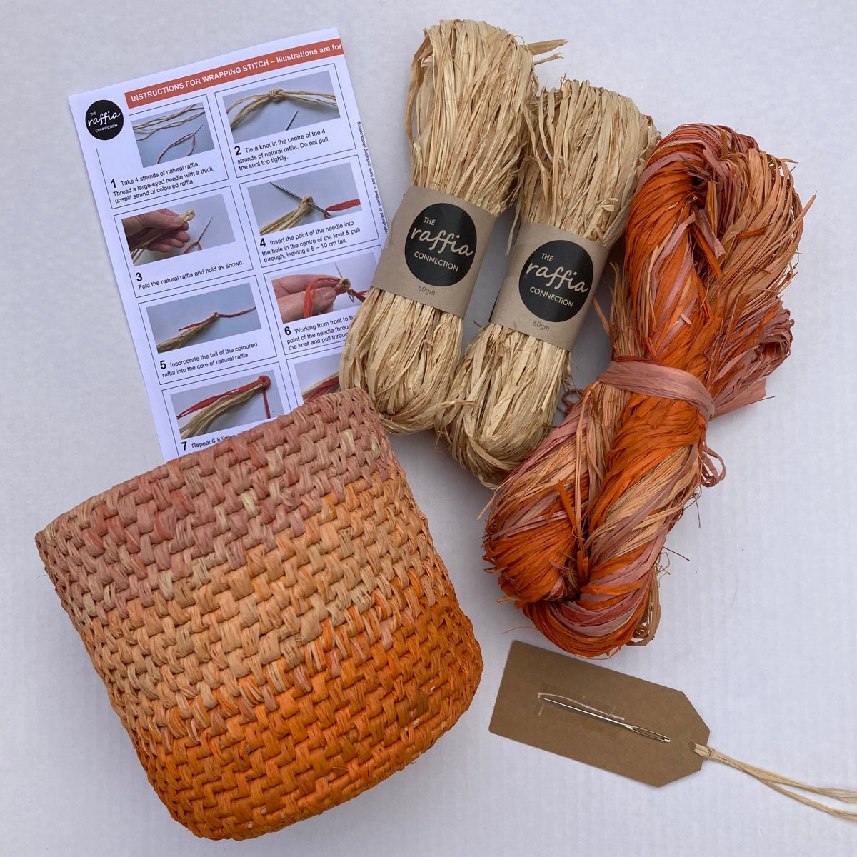 Raffia Basket Kit - Ombré Tangerine