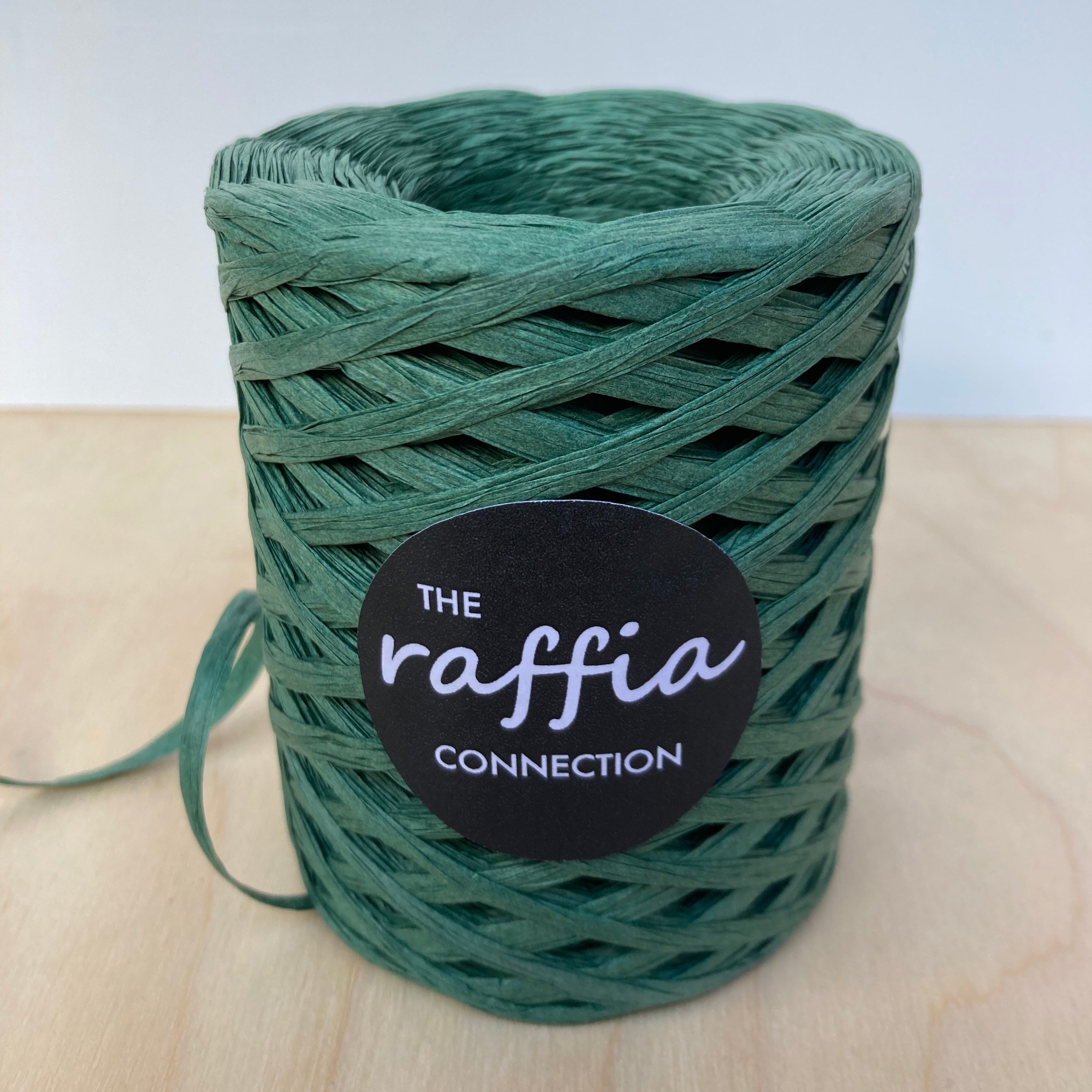 Matte Paper Raffia Paper Raffia 100m Dark Green - The Raffia Connection