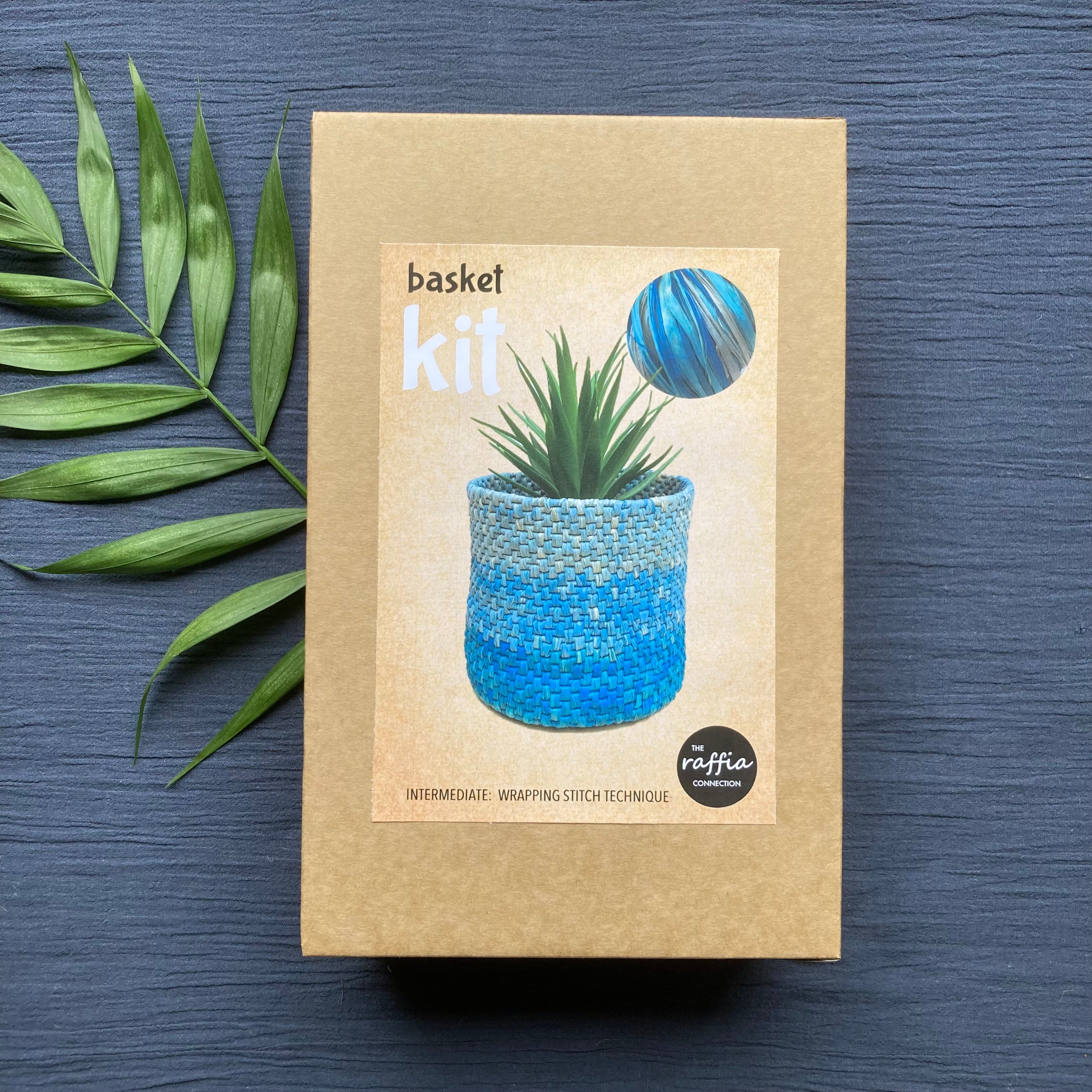 Raffia Basket Kit - Ombré Blue - The Raffia Connection