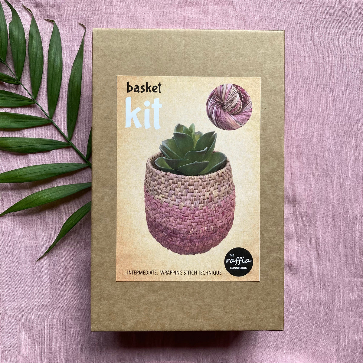 Raffia Basket Kit - Ombré Dusky Pink