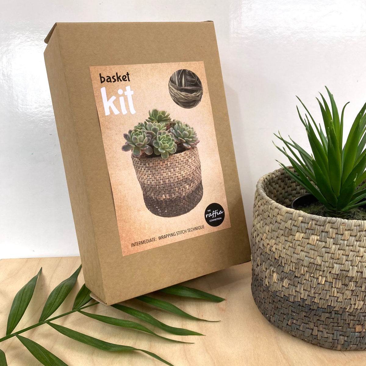 Raffia Basket Kit - Ombré Grey