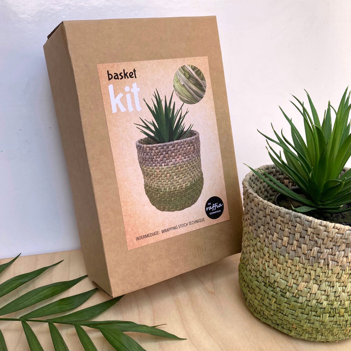 Raffia Basket Kit - Ombré Olive