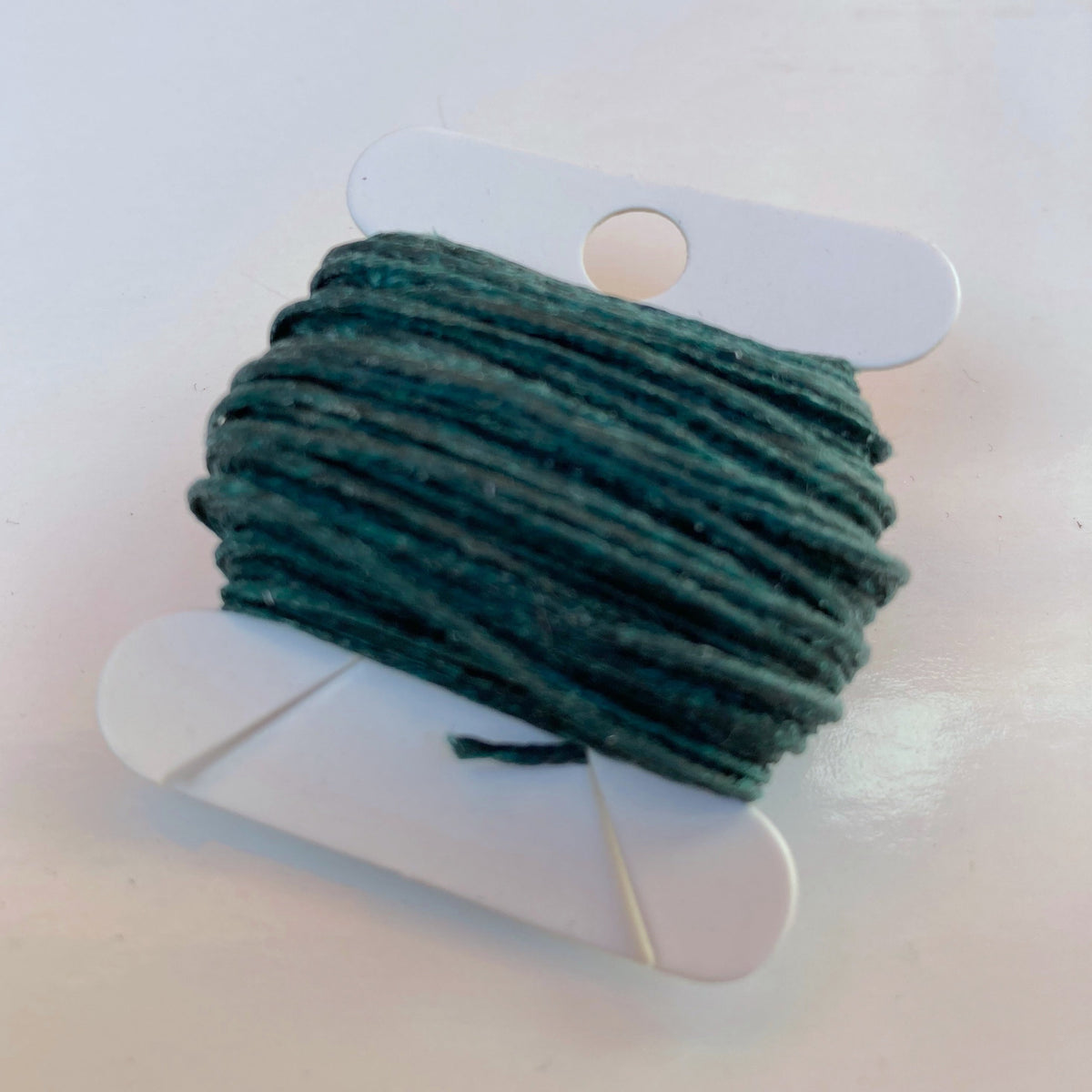 Waxed Linen Thread - Dark Forest Green 10m