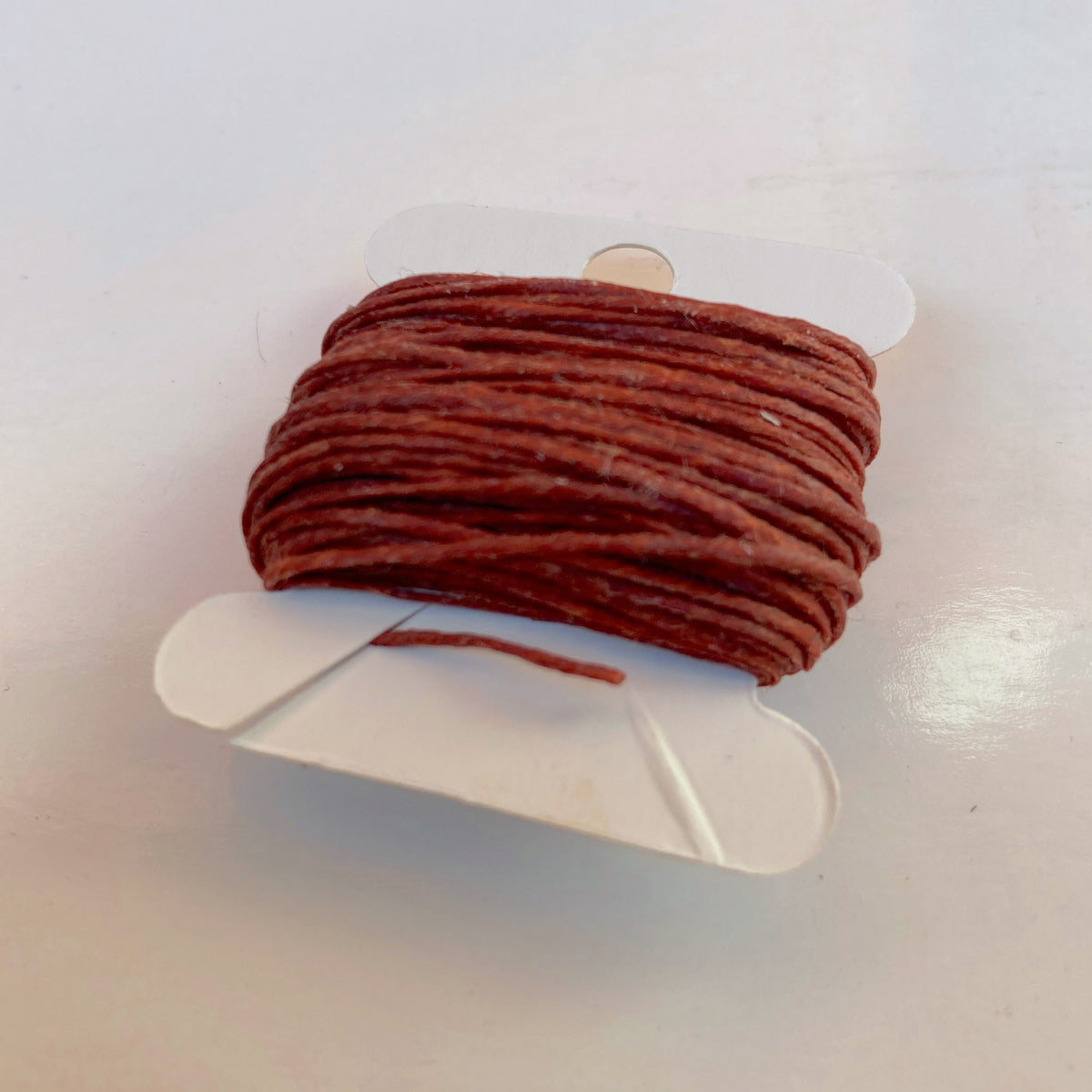 Waxed Linen Thread - Dark Rust 10m