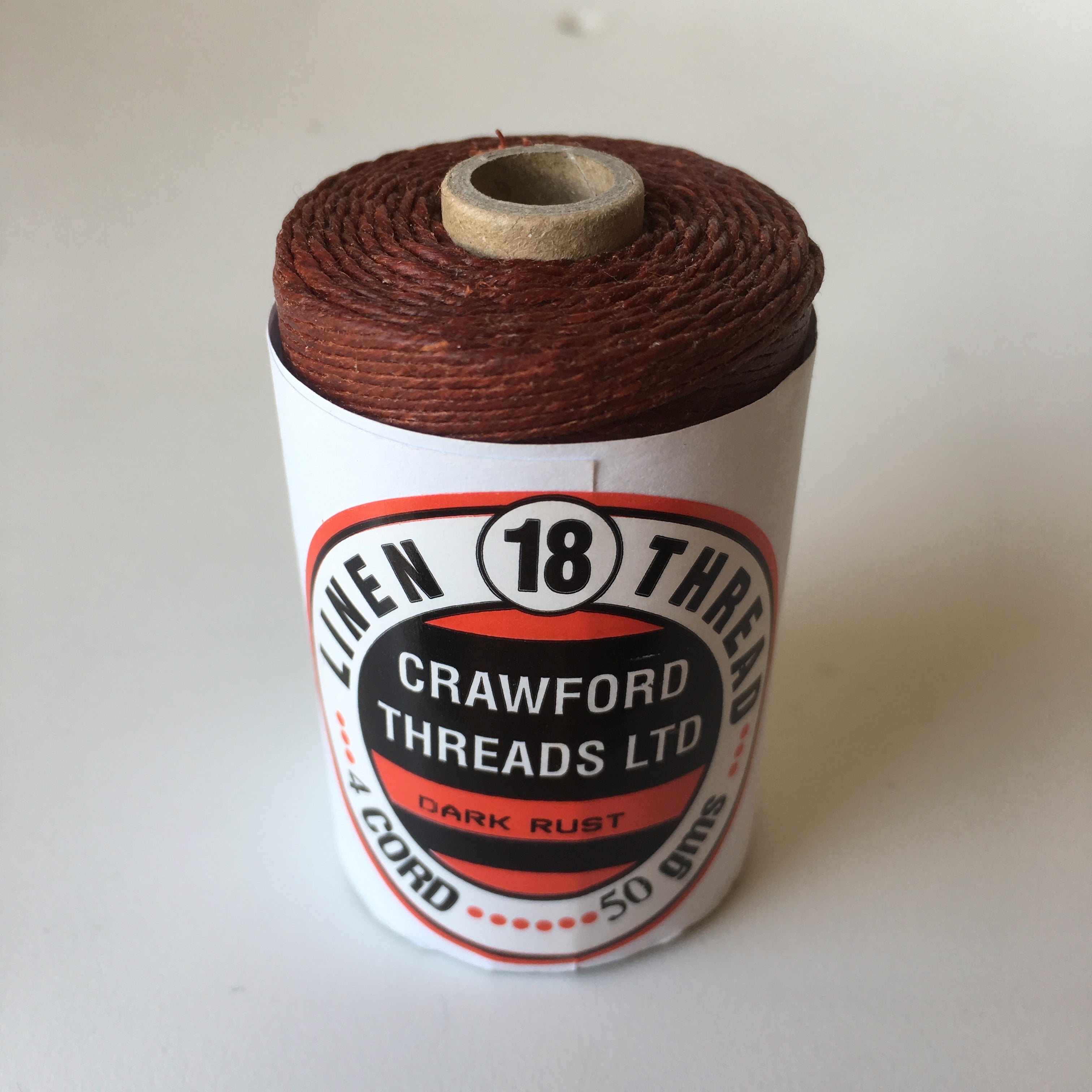 Waxed Linen Thread - Dark Rust 100m - The Raffia Connection