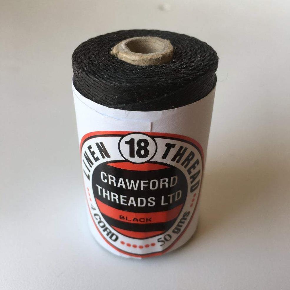 Waxed Linen Thread - Black 100m