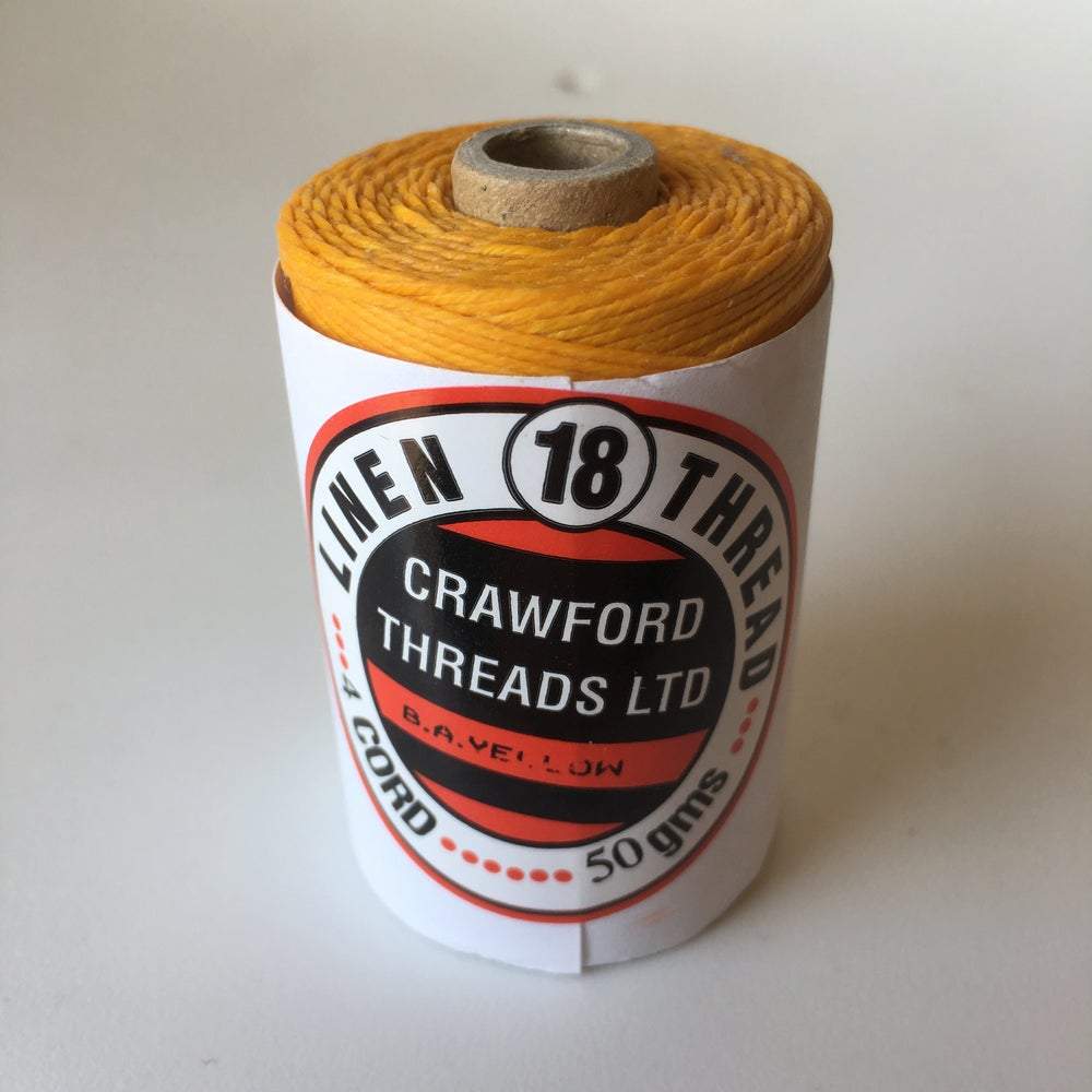 Waxed Linen Thread - Bright Autumn Yellow 100m