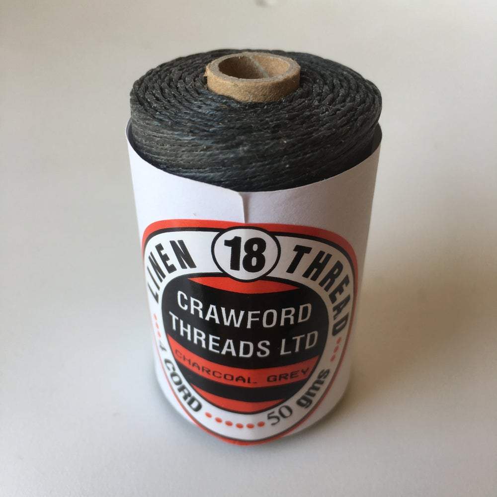 Waxed Linen Thread - Charcoal Grey 100m