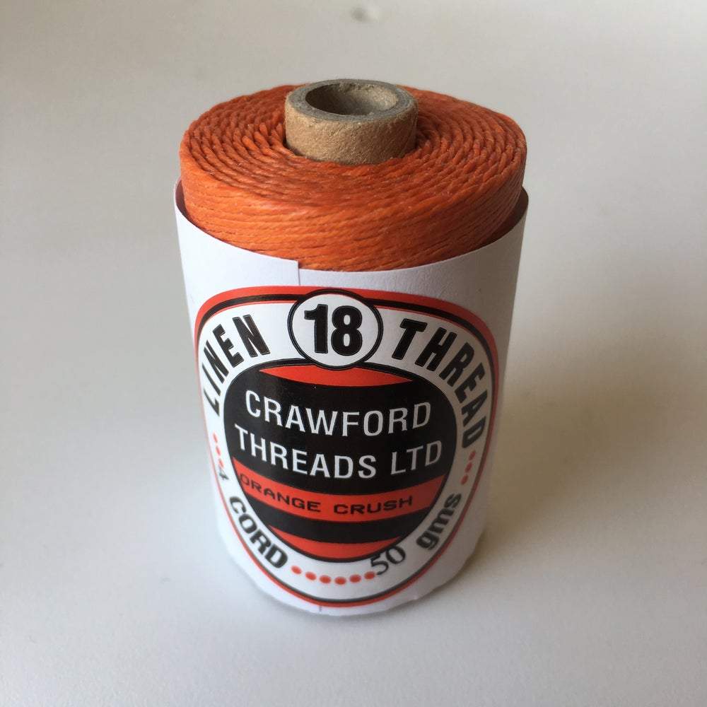 Waxed Linen Thread - Orange Crush 100m