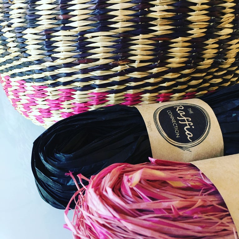 Raffia 50g - Wild Raspberry (Hand-dyed)